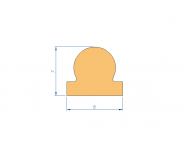 Perfil de Silicona P97320B - formato tipo Perfil de Silicona plano con Burbuja - forma irregular