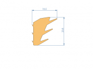Perfil de Silicona P97456A - formato tipo Doble Agujero - forma irregular
