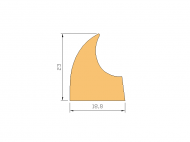 Perfil de Silicona P974B - formato tipo Labiado - forma irregular