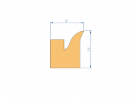 Perfil de Silicona P97594AR - formato tipo Labiado - forma irregular