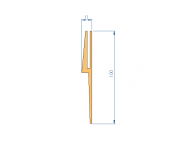 Perfil de Silicona P97822C - formato tipo U - forma irregular