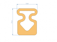 Perfil de Silicona P97851A - formato tipo Lampara - forma irregular