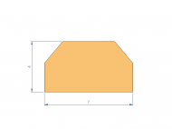 Perfil de Silicona P98138G - formato tipo D - forma irregular