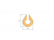 Perfil de Silicona P982A - formato tipo U - forma irregular