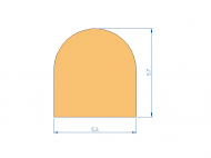 Perfil de Silicona P98394J - formato tipo D - forma irregular