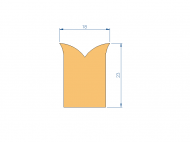 Perfil de Silicona P98437C - formato tipo Cuernos - forma irregular