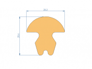 Perfil de Silicona P98892A - formato tipo Lampara - forma irregular