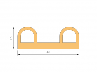 Perfil de Silicona P991F - formato tipo Forma anteojos - forma irregular