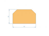 Perfil de Silicona PE10822FY - formato tipo Trapecio - forma irregular