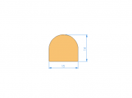 Perfil de Silicona PE11185CS - formato tipo D - forma irregular