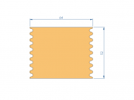 Perfil de Silicona PE1228FQ - formato tipo Fuelle - forma irregular