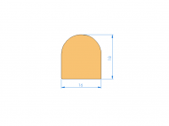 Perfil de Silicona PE94239 - formato tipo D - forma irregular