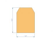 Perfil de Silicona PE94958F - formato tipo Trapecio - forma irregular