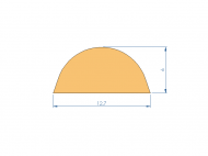 Perfil de Silicona PE95972K - formato tipo D - forma irregular