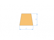 Perfil de Silicona PEWH25H93054A - formato tipo Trapecio - forma irregular