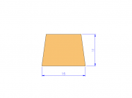 Perfil de Silicona PEWH25H93493A - formato tipo Trapecio - forma irregular