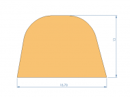 Perfil de Silicona PEWH25H96376D - formato tipo D - forma irregular