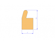 Perfil de Silicona PEWH39H696AX - formato tipo Labiado - forma irregular