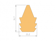 Perfil de Silicona PIC4 - formato tipo D - forma irregular