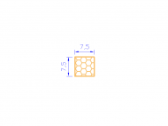 Perfil de Silicona PSE0,1607,507,5 - formato tipo Cuadrado Esponja - forma regular