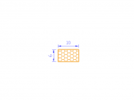 Perfil de Silicona PSE0,161006 - formato tipo Rectángulo Esponja - forma regular