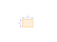 Perfil de Silicona PSE0,161209 - formato tipo Rectángulo Esponja - forma regular