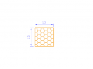 Perfil de Silicona PSE0,161313 - formato tipo Cuadrado Esponja - forma regular