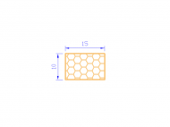 Perfil de Silicona PSE0,161510 - formato tipo Rectángulo Esponja - forma regular