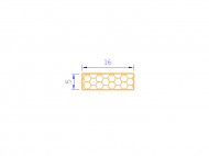 Perfil de Silicona PSE0,161605 - formato tipo Rectángulo Esponja - forma regular