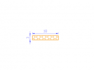 Perfil de Silicona PSE0,161803 - formato tipo Rectángulo Esponja - forma regular