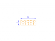 Perfil de Silicona PSE0,161806 - formato tipo Rectángulo Esponja - forma regular