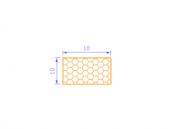 Perfil de Silicona PSE0,161810 - formato tipo Rectángulo Esponja - forma regular