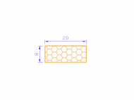 Perfil de Silicona PSE0,162008 - formato tipo Rectángulo Esponja - forma regular