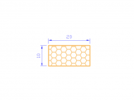 Perfil de Silicona PSE0,162010 - formato tipo Rectángulo Esponja - forma regular