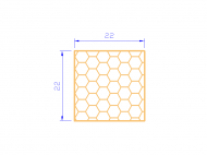 Perfil de Silicona PSE0,162222 - formato tipo Cuadrado Esponja - forma regular