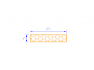 Perfil de Silicona PSE0,162505 - formato tipo Rectángulo Esponja - forma regular