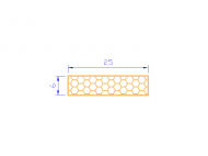 Perfil de Silicona PSE0,162506 - formato tipo Rectángulo Esponja - forma regular
