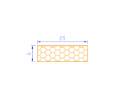 Perfil de Silicona PSE0,162508 - formato tipo Rectángulo Esponja - forma regular