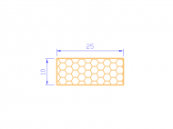 Perfil de Silicona PSE0,162510 - formato tipo Rectángulo Esponja - forma regular