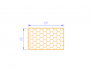 Perfil de Silicona PSE0,162515 - formato tipo Rectángulo Esponja - forma regular