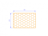 Perfil de Silicona PSE0,163020 - formato tipo Rectángulo Esponja - forma regular