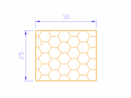 Perfil de Silicona PSE0,163025 - formato tipo Rectángulo Esponja - forma regular