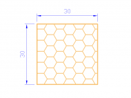 Perfil de Silicona PSE0,163030 - formato tipo Cuadrado Esponja - forma regular