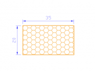 Perfil de Silicona PSE0,163520 - formato tipo Rectángulo Esponja - forma regular