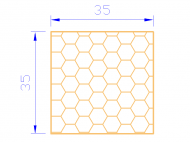 Perfil de Silicona PSE0,163535 - formato tipo Cuadrado Esponja - forma regular