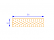 Perfil de Silicona PSE0,163810 - formato tipo Rectángulo Esponja - forma regular