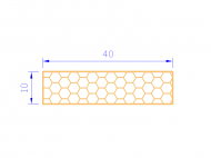Perfil de Silicona PSE0,164010 - formato tipo Rectángulo Esponja - forma regular
