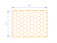 Perfil de Silicona PSE0,164030 - formato tipo Rectángulo Esponja - forma regular