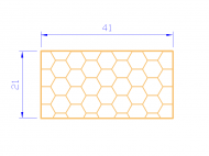 Perfil de Silicona PSE0,164121 - formato tipo Rectángulo Esponja - forma regular
