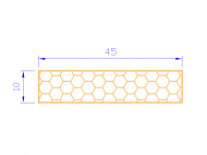 Perfil de Silicona PSE0,164510 - formato tipo Rectángulo Esponja - forma regular